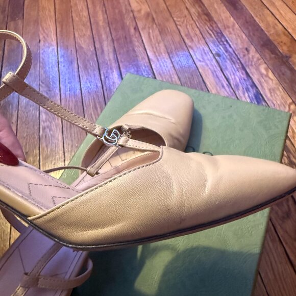 Gucci Nappa Charlotte Petite GG 55mm Slingback Pumps - Picture 14 of 14